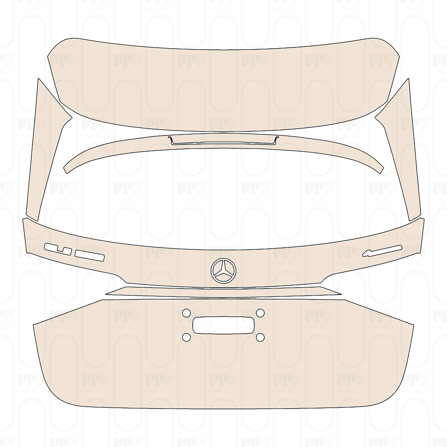 Trunk Lid with "GLE 3##" & "4MATIC" Effmblems