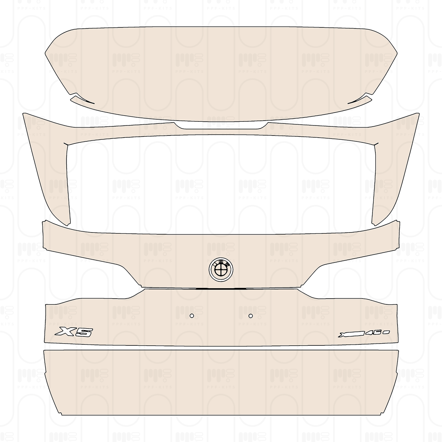 Trunk Lid with "X5" & "xDrive 45e" Emblems