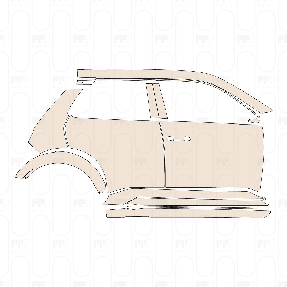 (right) Door+Rear Fender+Side Skirt