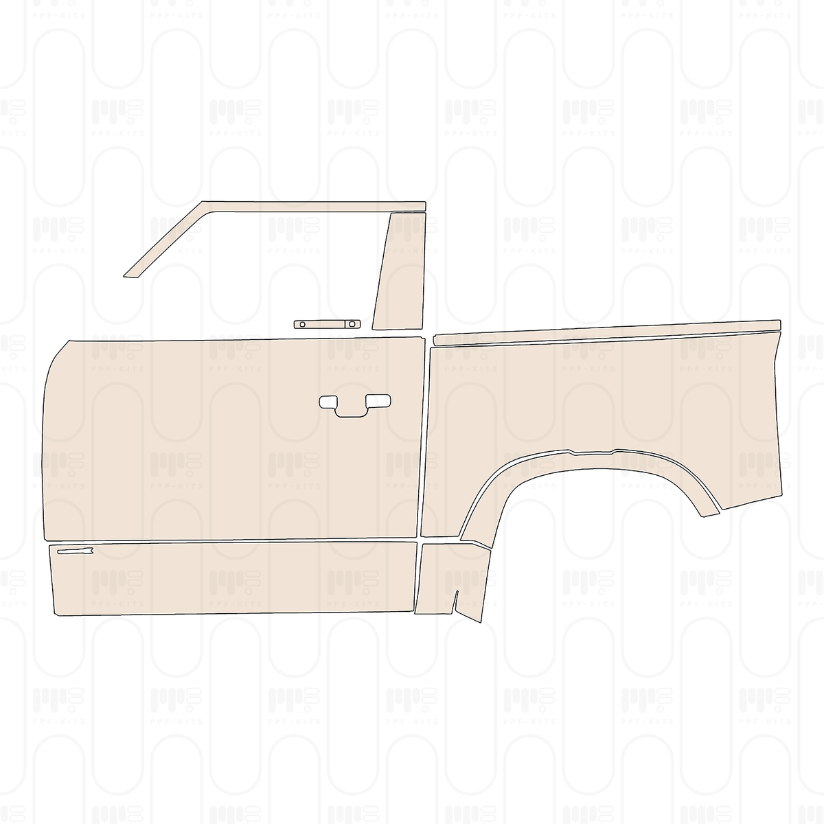 (left) Door+Side Skirt+Rear Fender with "DEFenderX" Emblem on Side Skirt