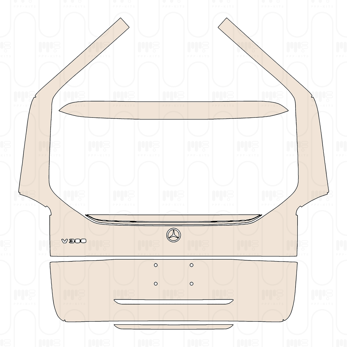Trunk Lid with chrome trim, with "V300" Emblem