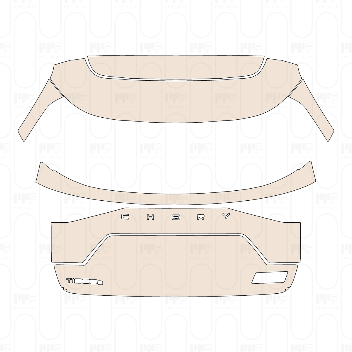 Trunk Lid with "TIGGO8" & "PLUG IN HYBRID" Emblems