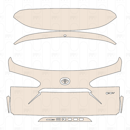 Trunk Lid with "COROLLA CROSS" & "HEV" Emblems