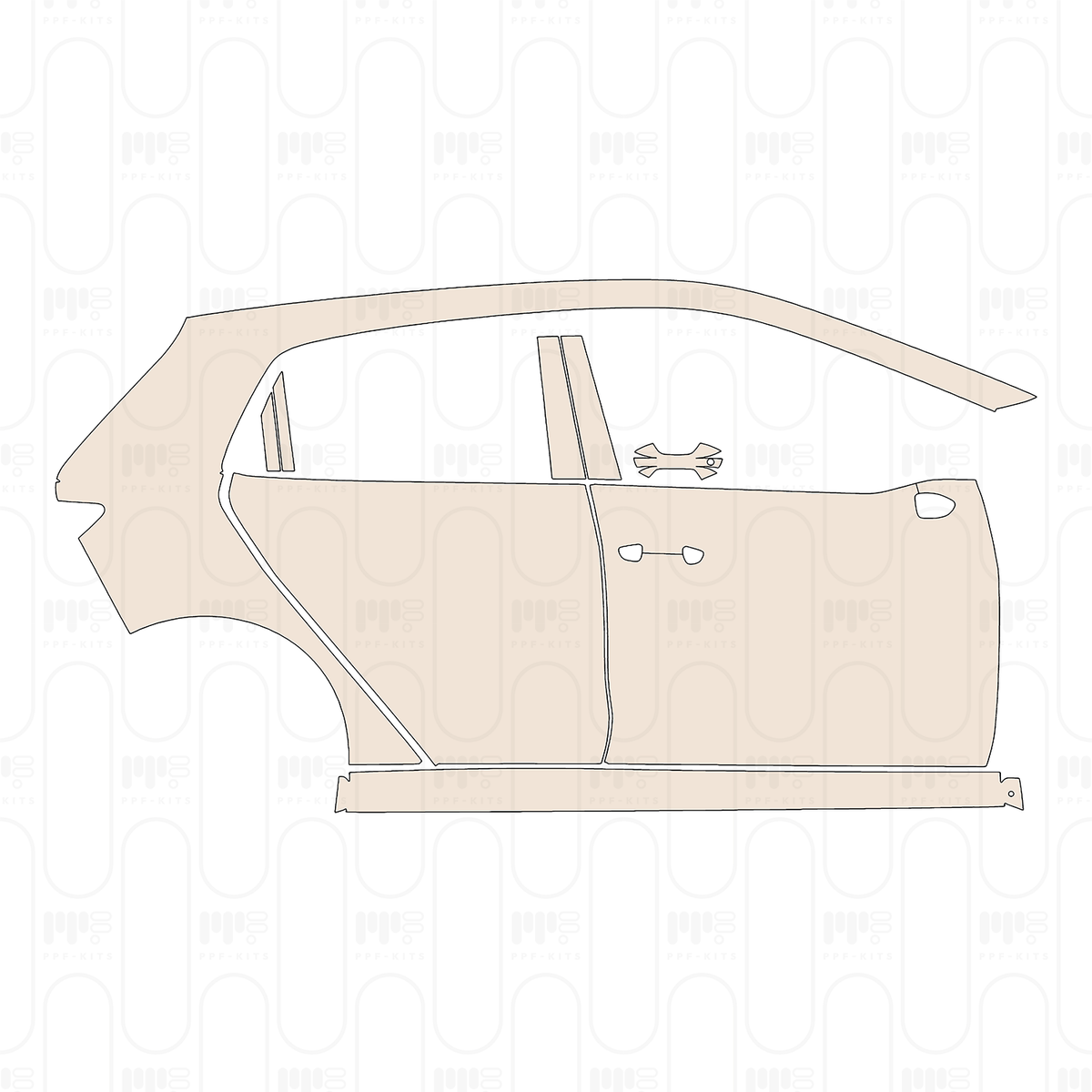 (right) Door+Side Skirt+Rear Fender