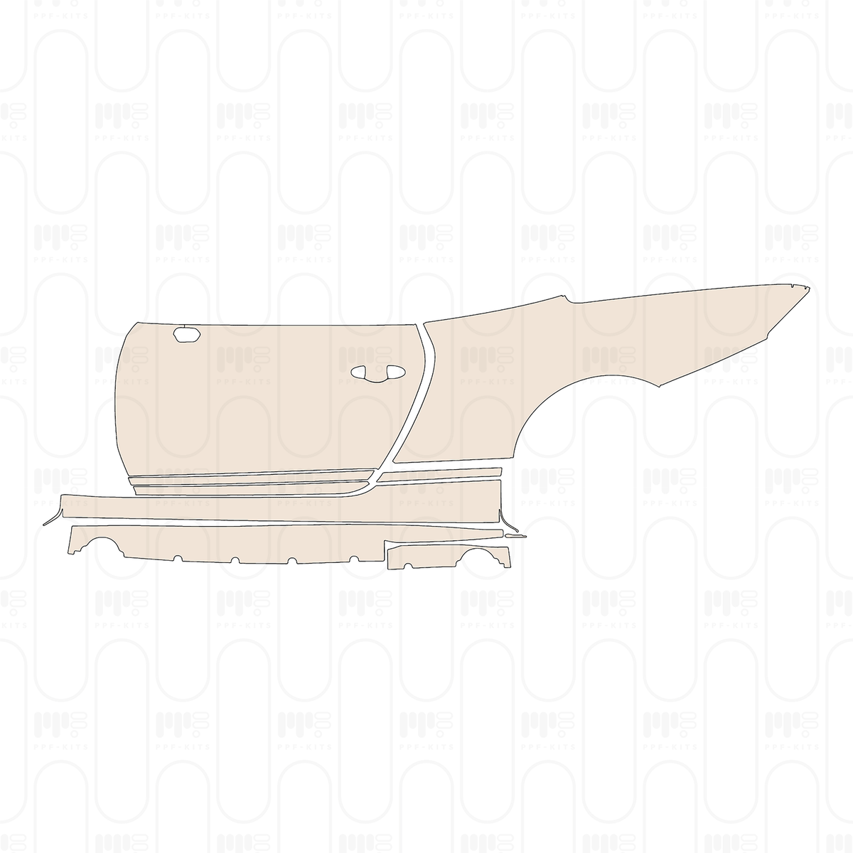 (left) Door+Side Skirt+Rear Fender with Carbon Fiber Styling Specification