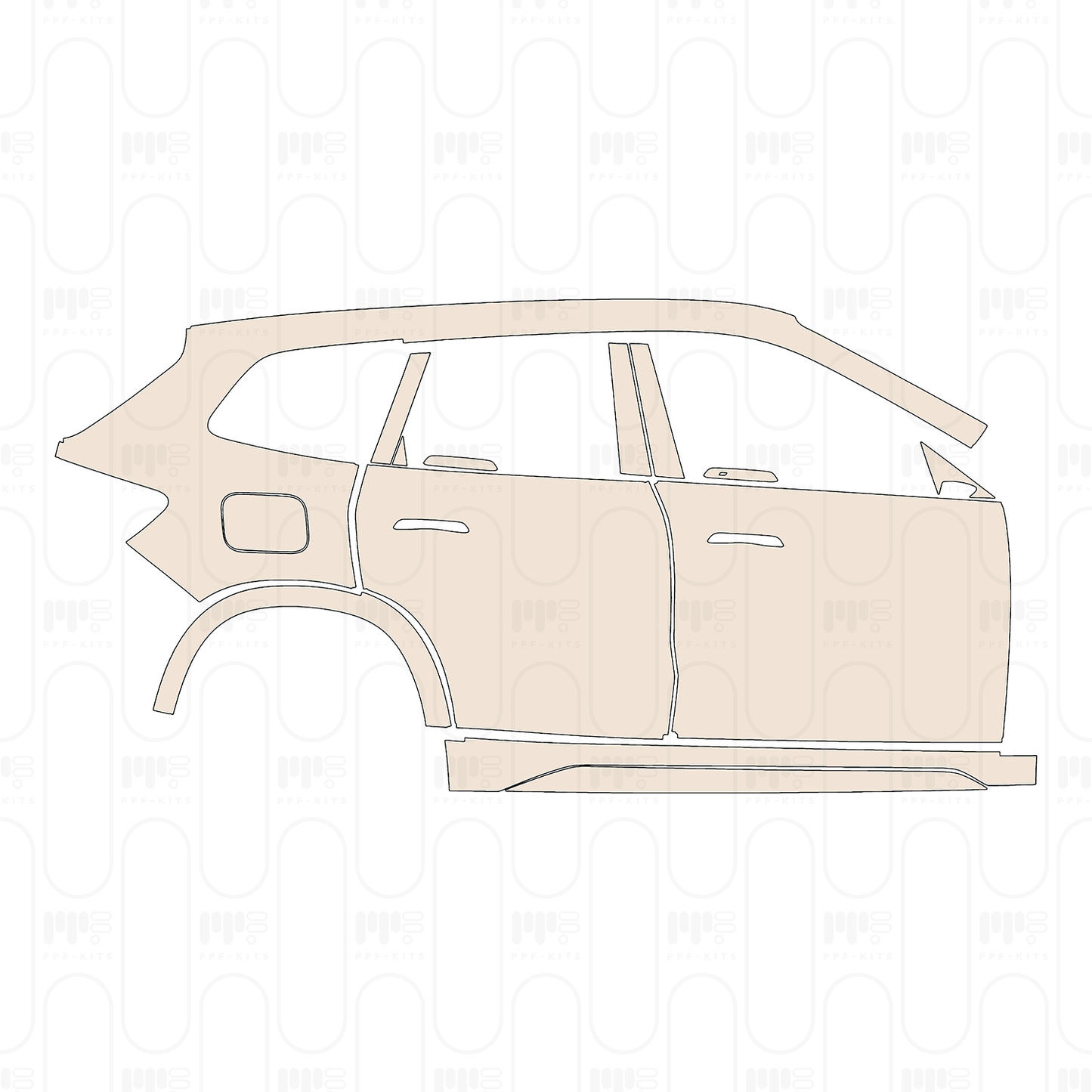 Pre-Cut PPF BMW X1 Standard Wheelbase Base 2024