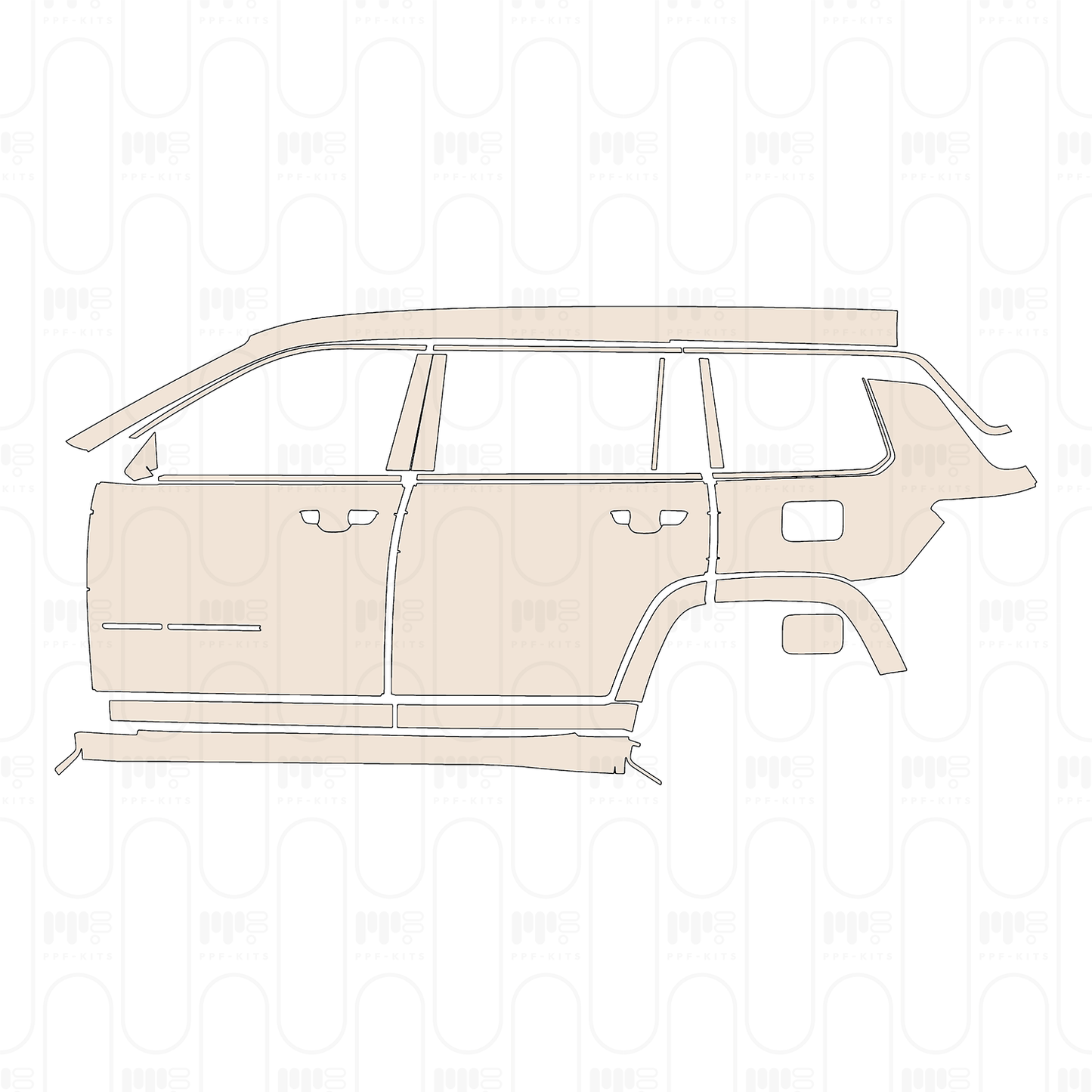 Pre-Cut PPF JEEP Grand Cherokee Grand Cherokee L (3-row) Overland 2022