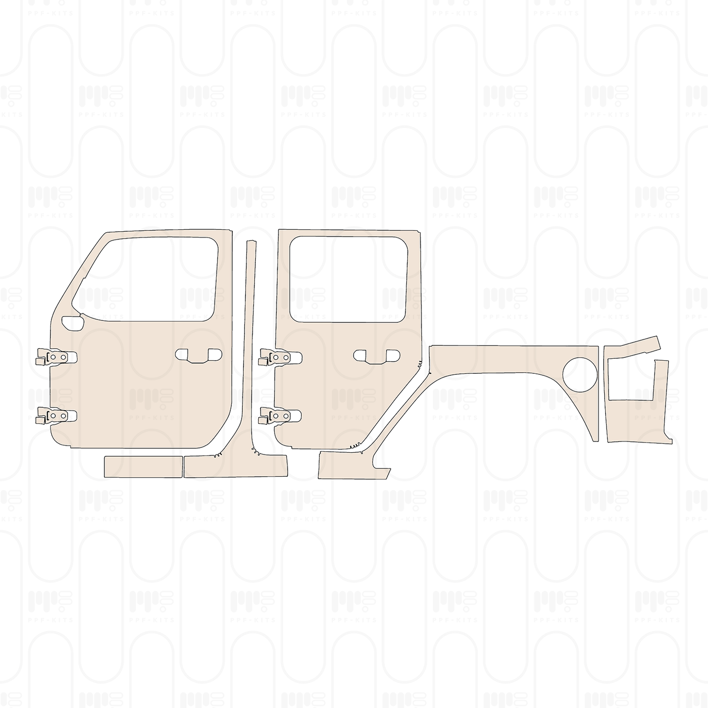 Pre-Cut PPF JEEP Wrangler 4 Door Rubicon 2022