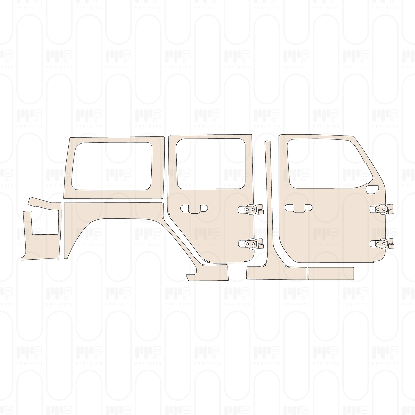 Pre-Cut PPF JEEP Wrangler 4 Door Rubicon 2022