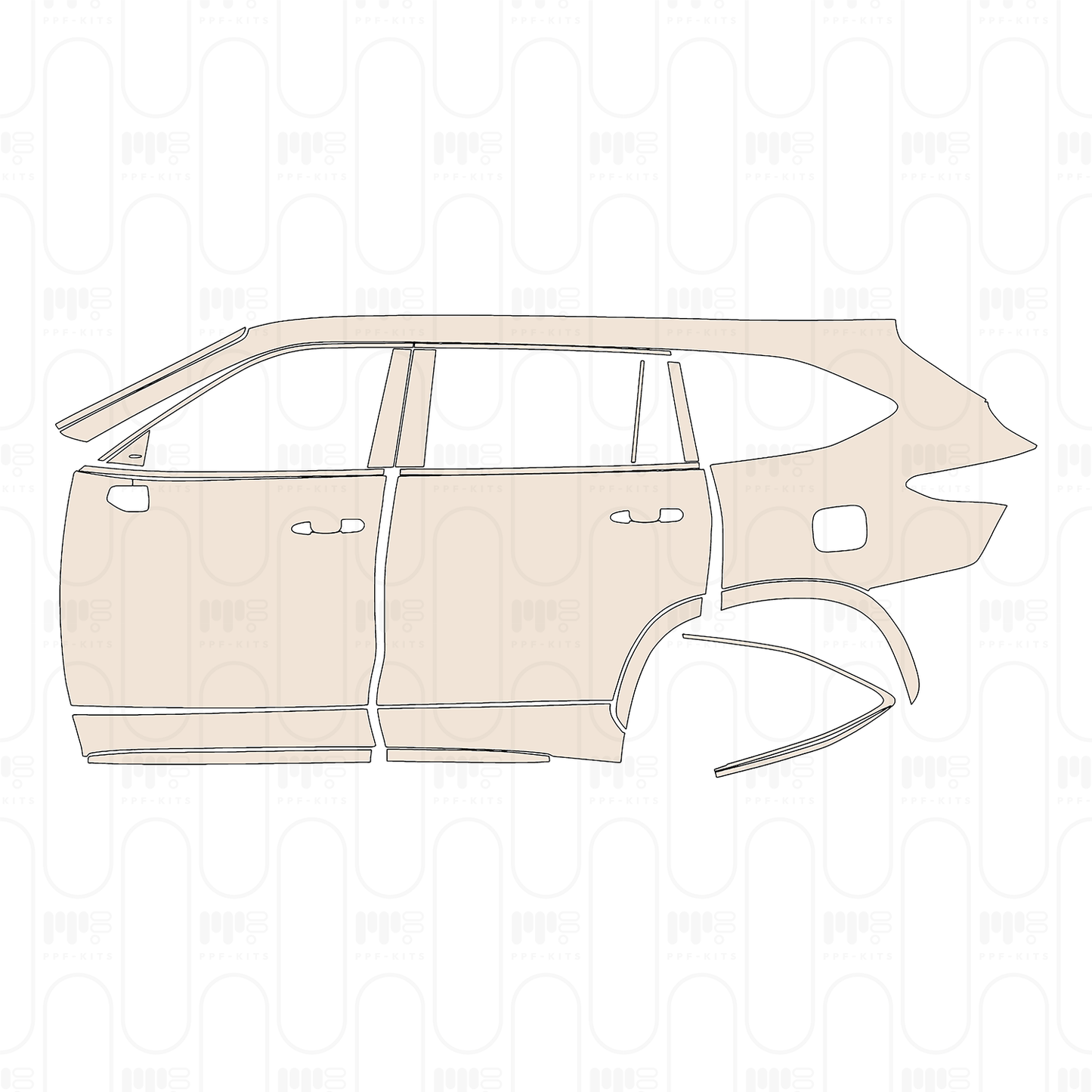 Pre-Cut PPF Toyota Highlander (US) XSE 2022