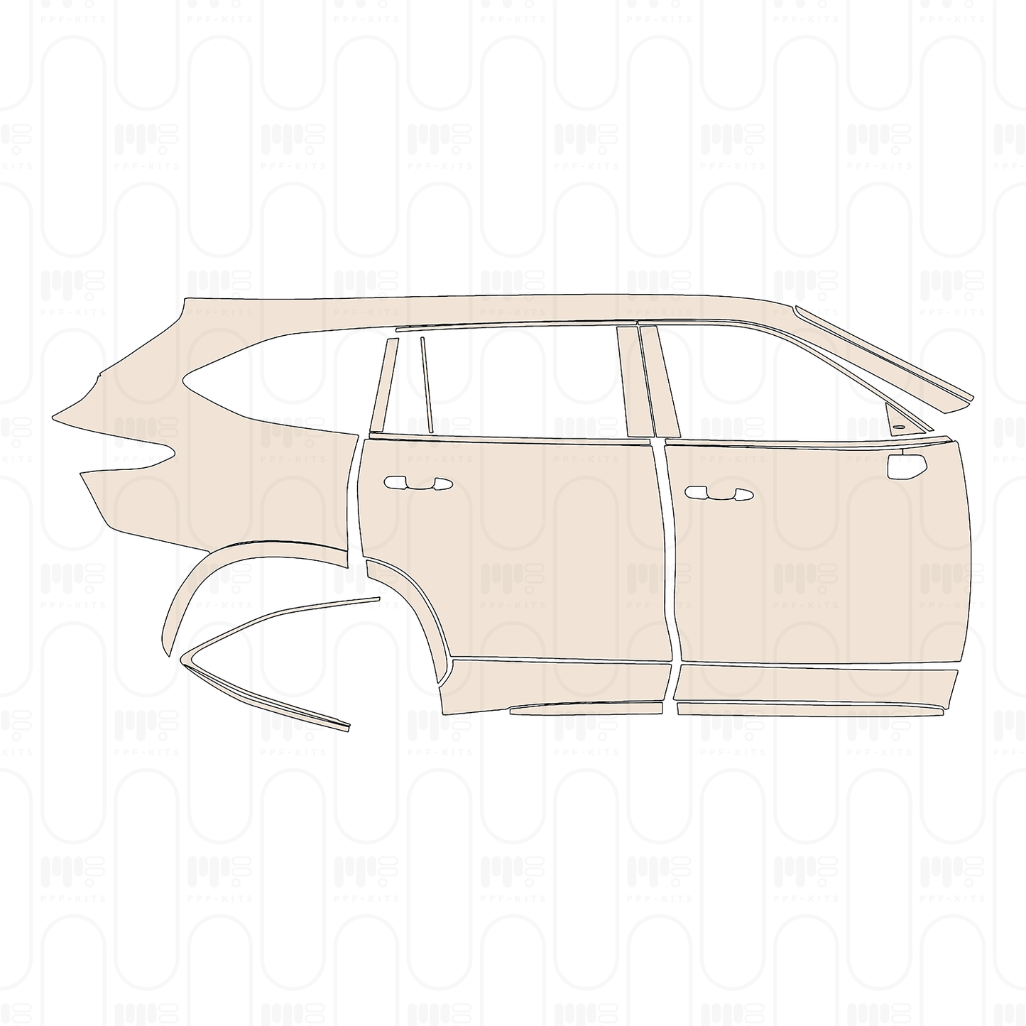 Pre-Cut PPF Toyota Highlander (US) XSE 2022