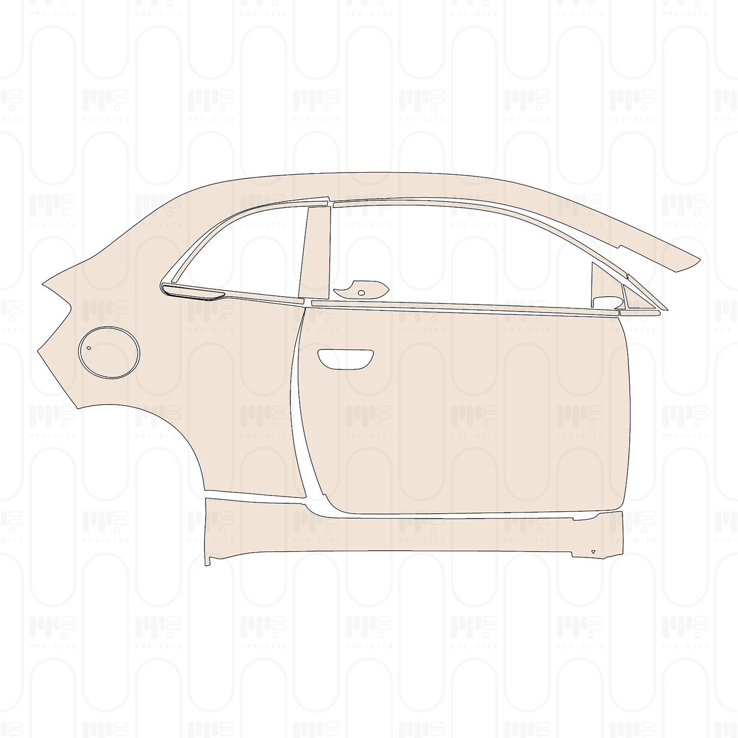 Pre-Cut PPF Fiat 500e 2 door Base Cabriolet 2022