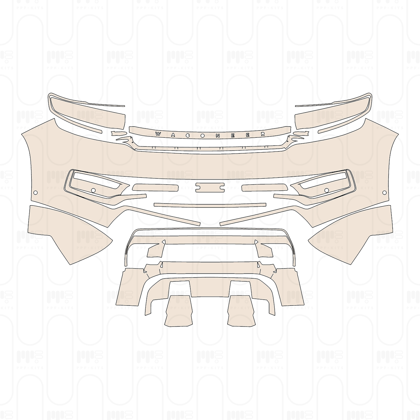 Pre-Cut PPF JEEP Grand Wagoneer Extended Wheelbase Base 2022
