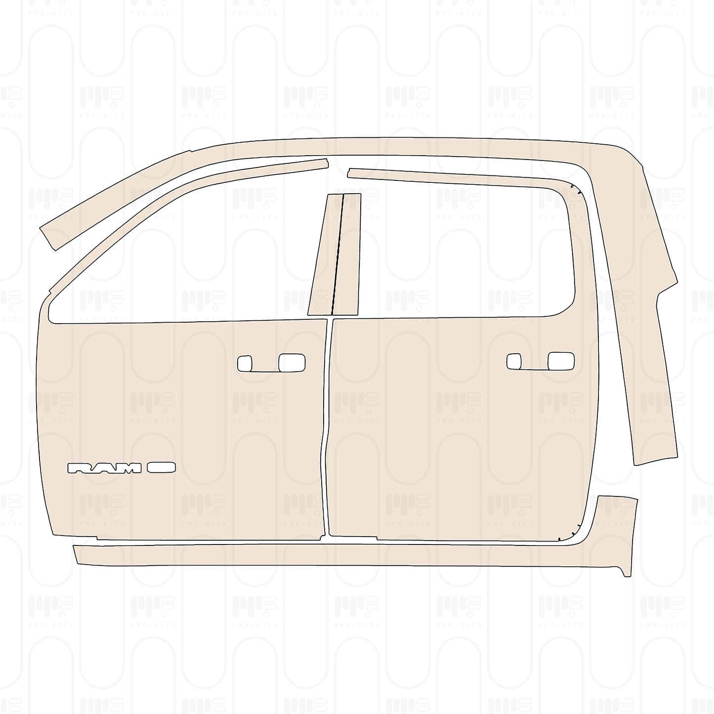 Pre-Cut PPF RAM Trucks 1500 Crew Cab Limited Longhorn 2024