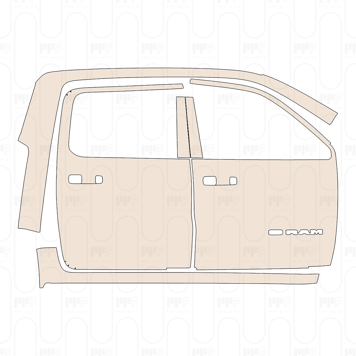 Pre-Cut PPF RAM Trucks 1500 Crew Cab Limited Longhorn 2024