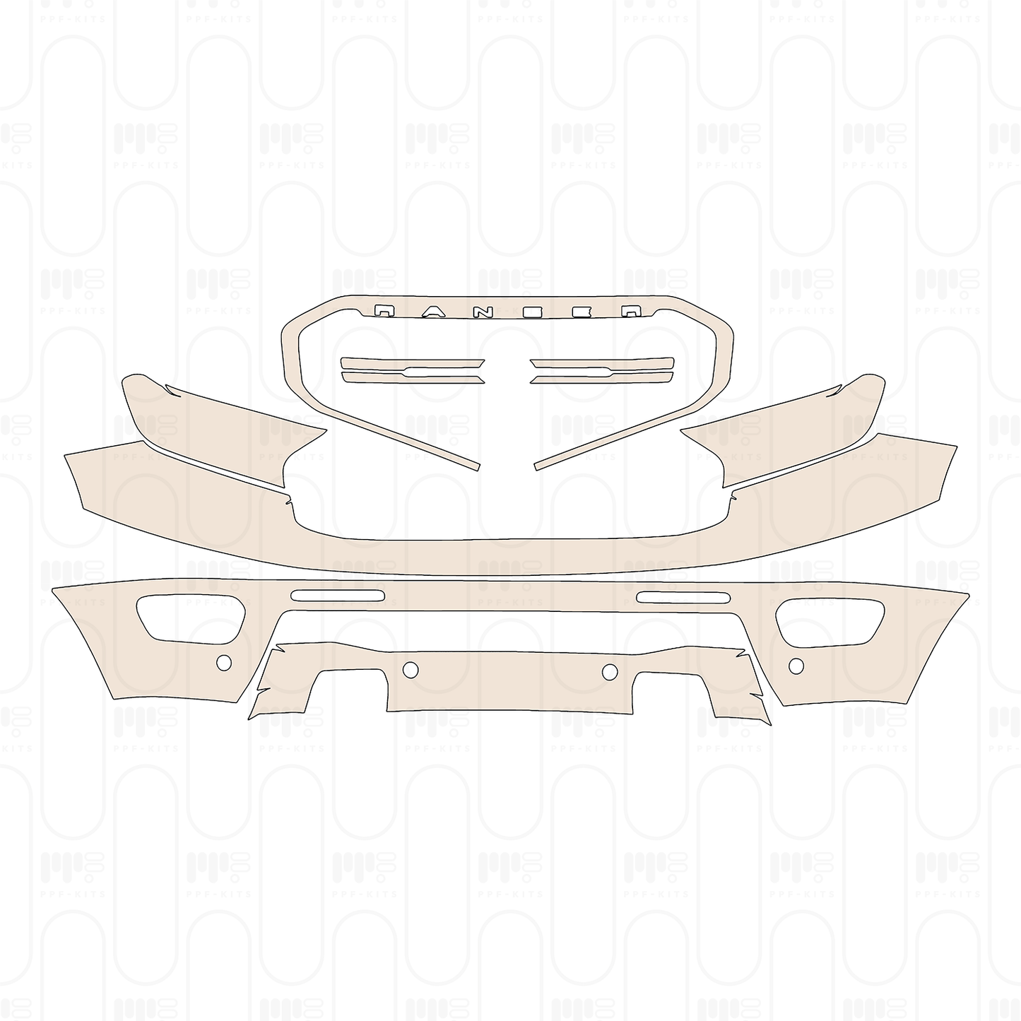 Pre-Cut PPF Ford Ranger (US) LARIAT SUPERCREW 2022