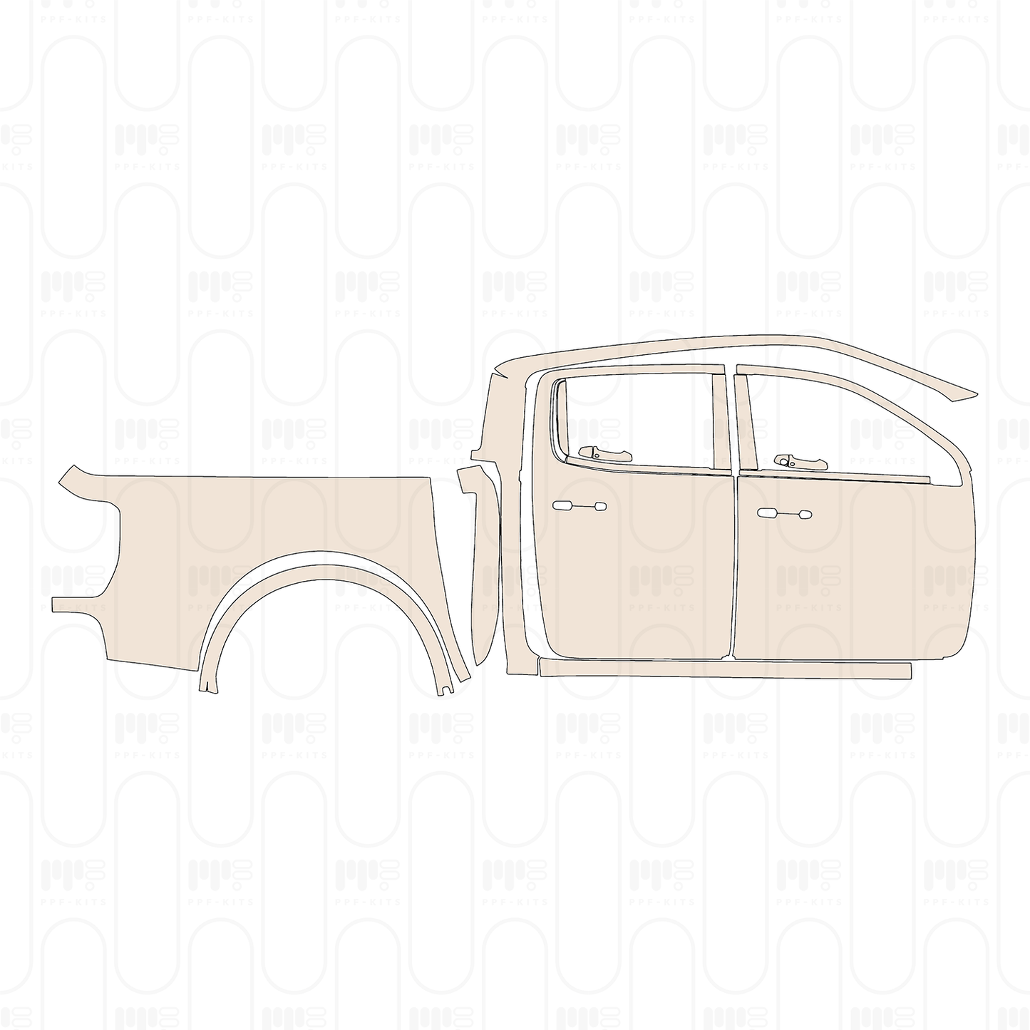 Pre-Cut PPF Ford Ranger (US) LARIAT SUPERCREW 2022