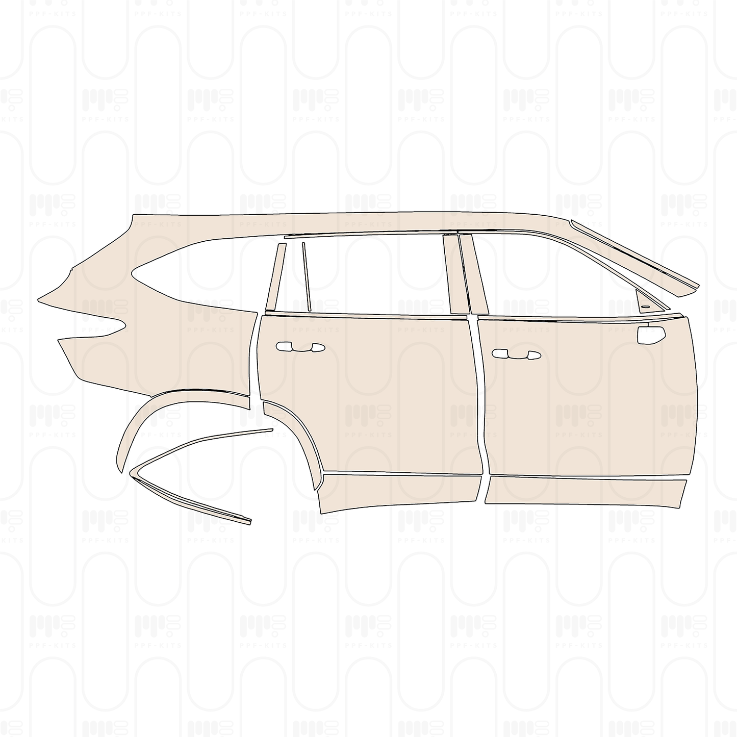 Pre-Cut PPF Toyota Highlander (US) XLE 2022