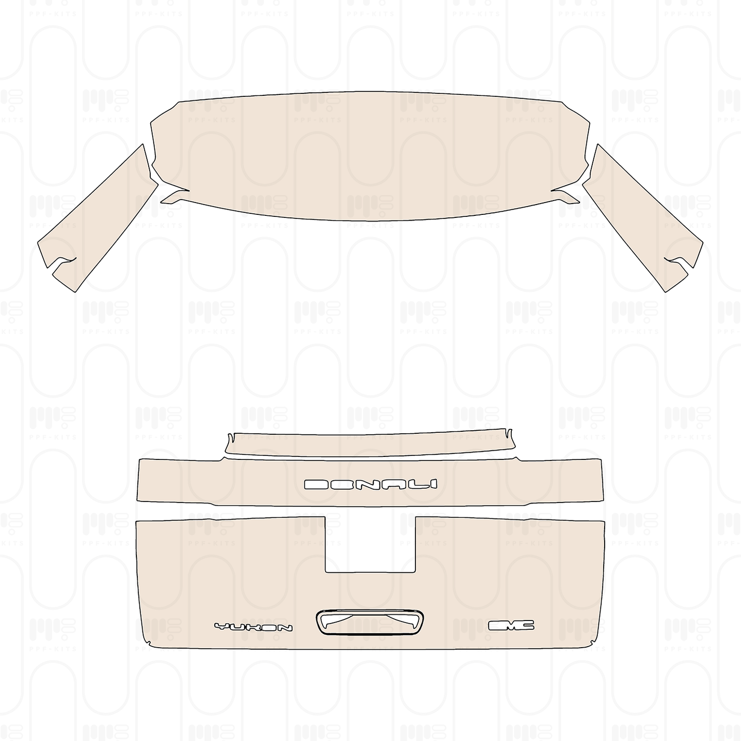 GMC Yukon Elevation 2025 – Pellicola protettiva PPF pretagliata