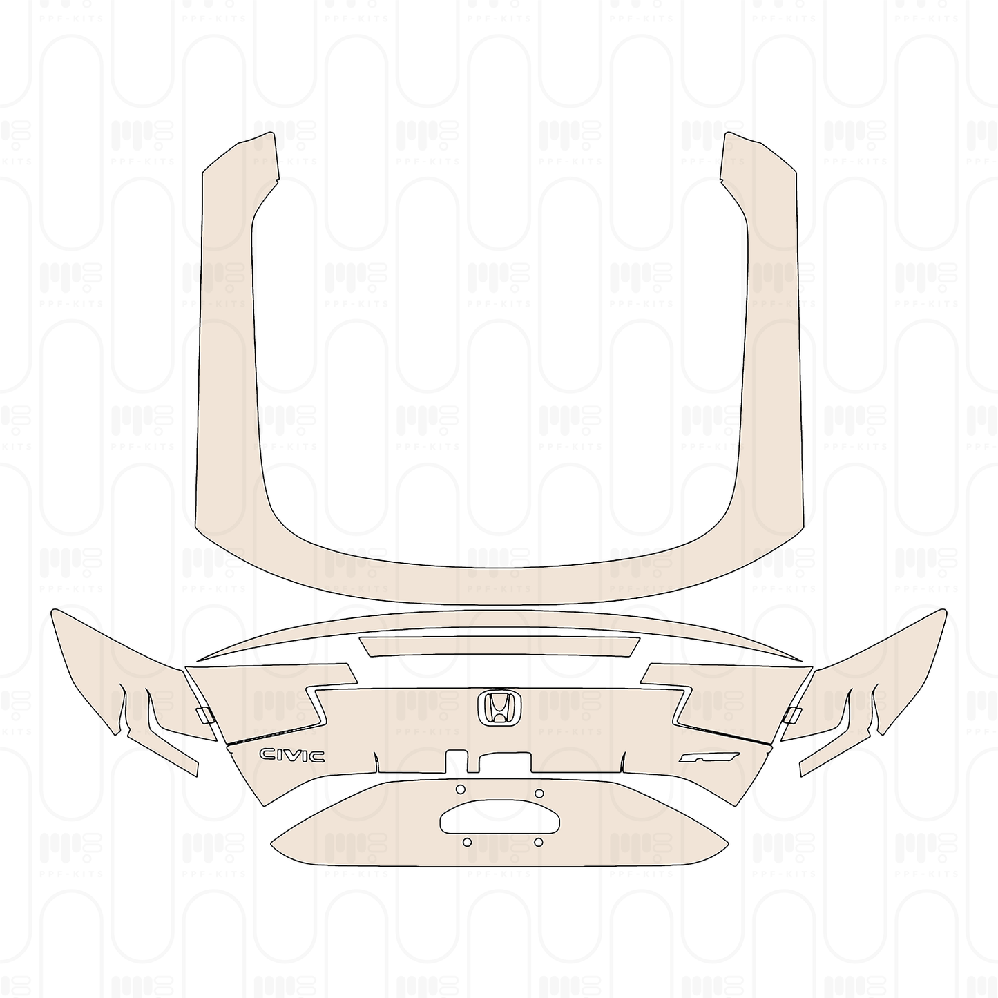 Hyundai Tucson (US) Base 2025 – Pellicola protettiva PPF pretagliata