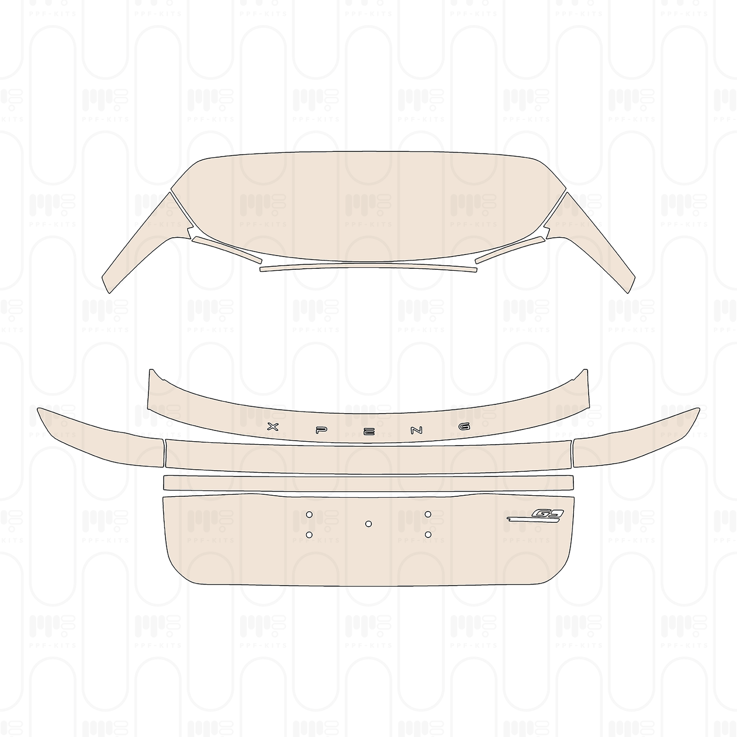 Xpeng G9 2025 – Pellicola protettiva PPF pretagliata