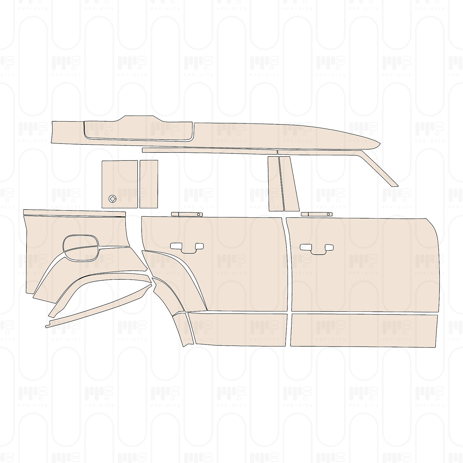 Trunk Lid with US License plate cutout, with "Denali" & "YUKON" & "GMC" Emblems