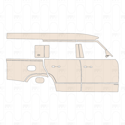 (right) Door+Side Skirt+Rear Fender with "DEFenderX" Emblem on front door