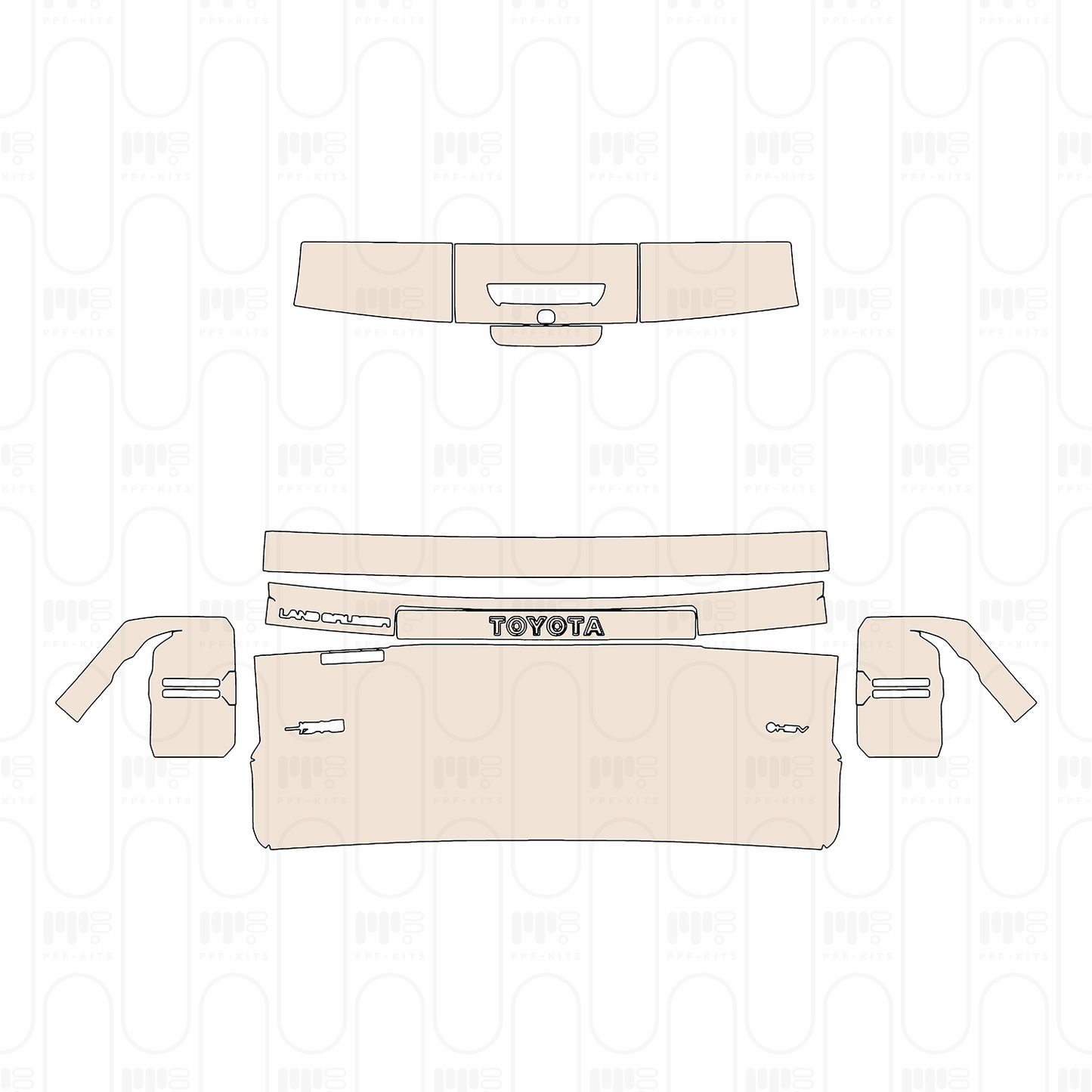 (right) Door+Side Skirt+Rear Fender without offroad design Package