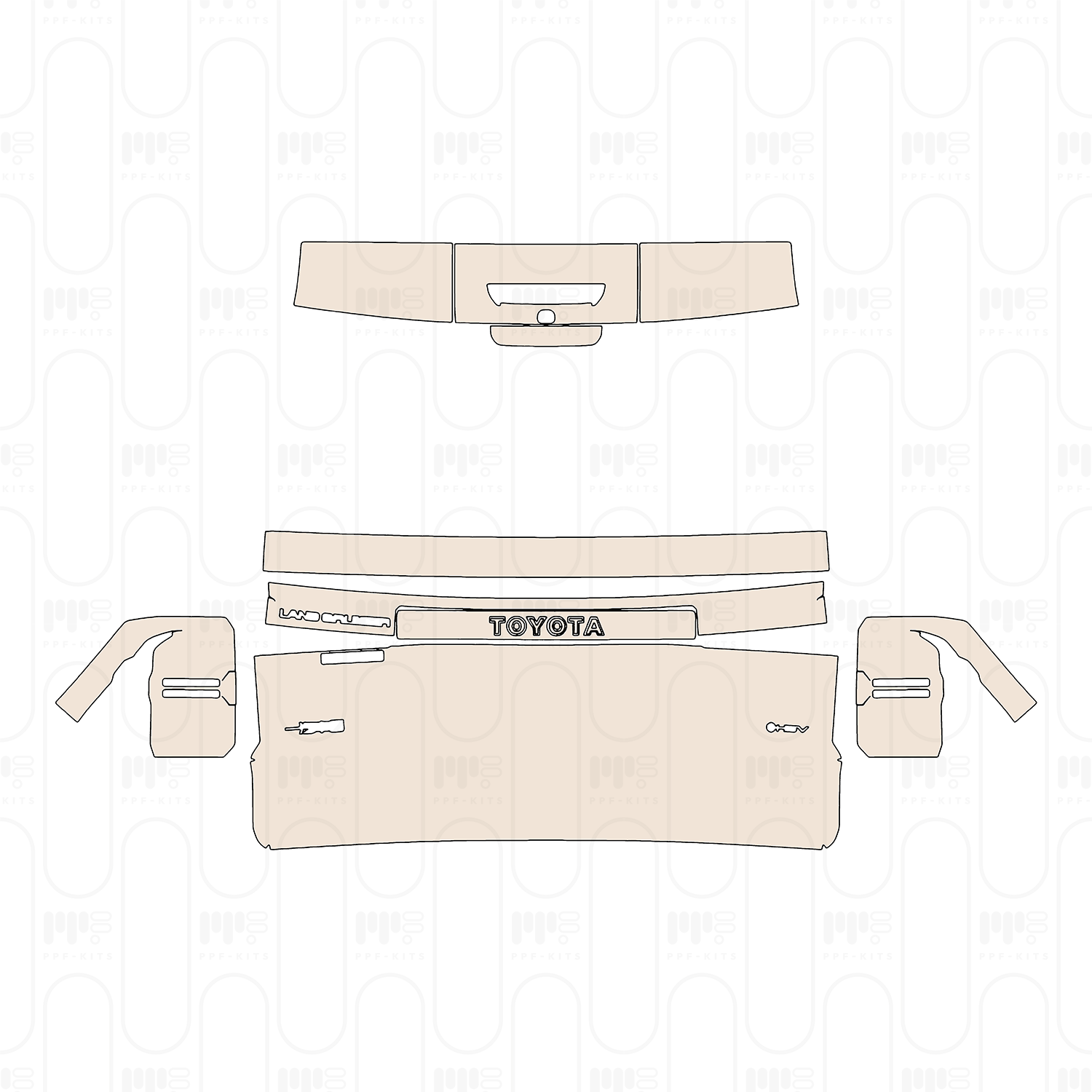 (right) Door+Side Skirt+Rear Fender without offroad design Package