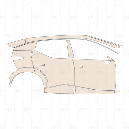 (right) Door+Side Skirt with door handle on door