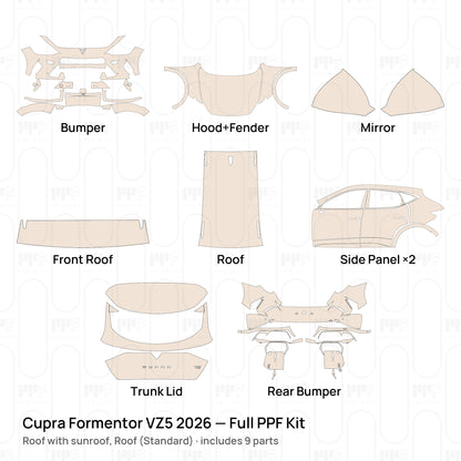 Roof with sunroof, Roof (Standard) / PPF-Kits PK-G2