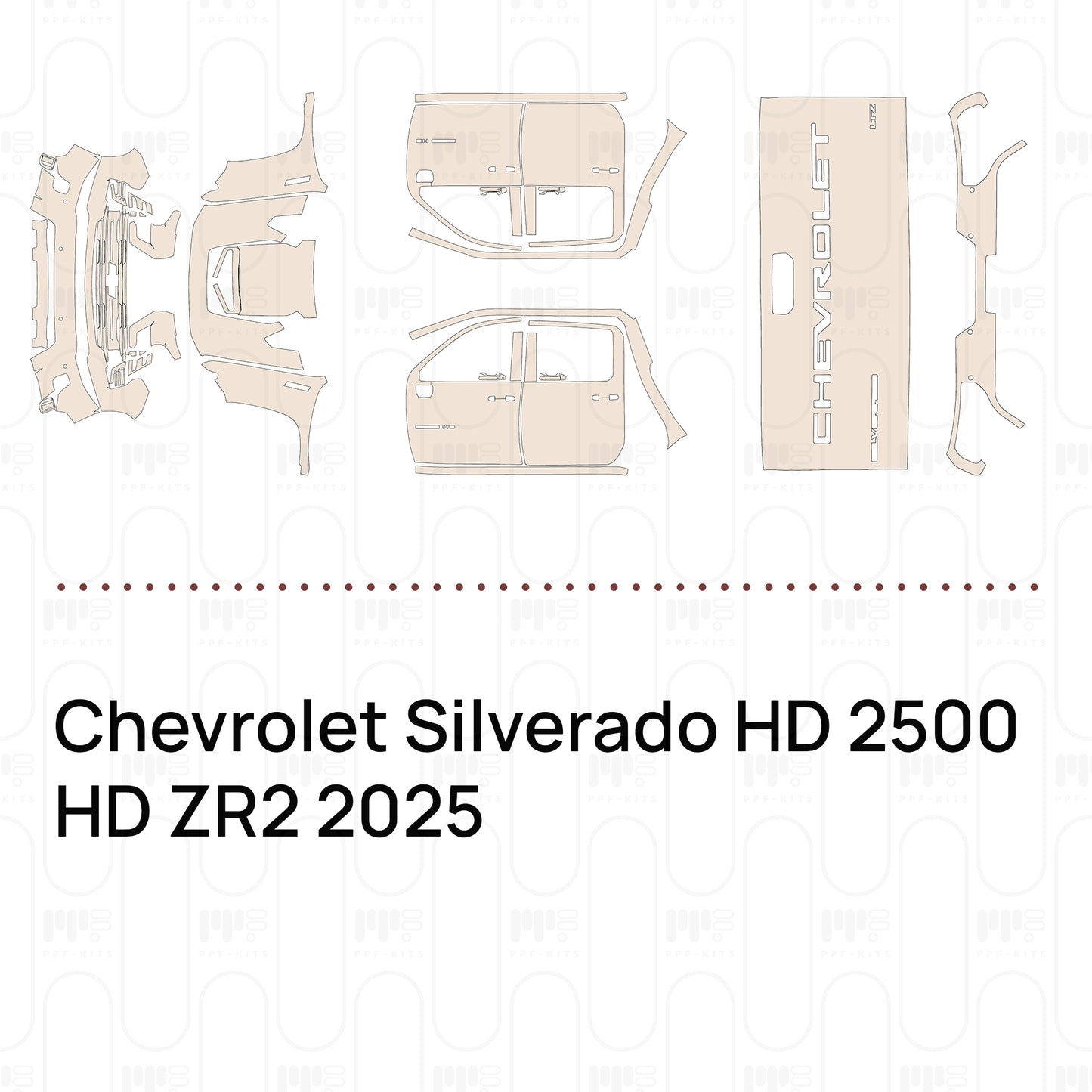 Pre-Cut PPF Chevrolet Silverado HD 2500 HD ZR2 2025