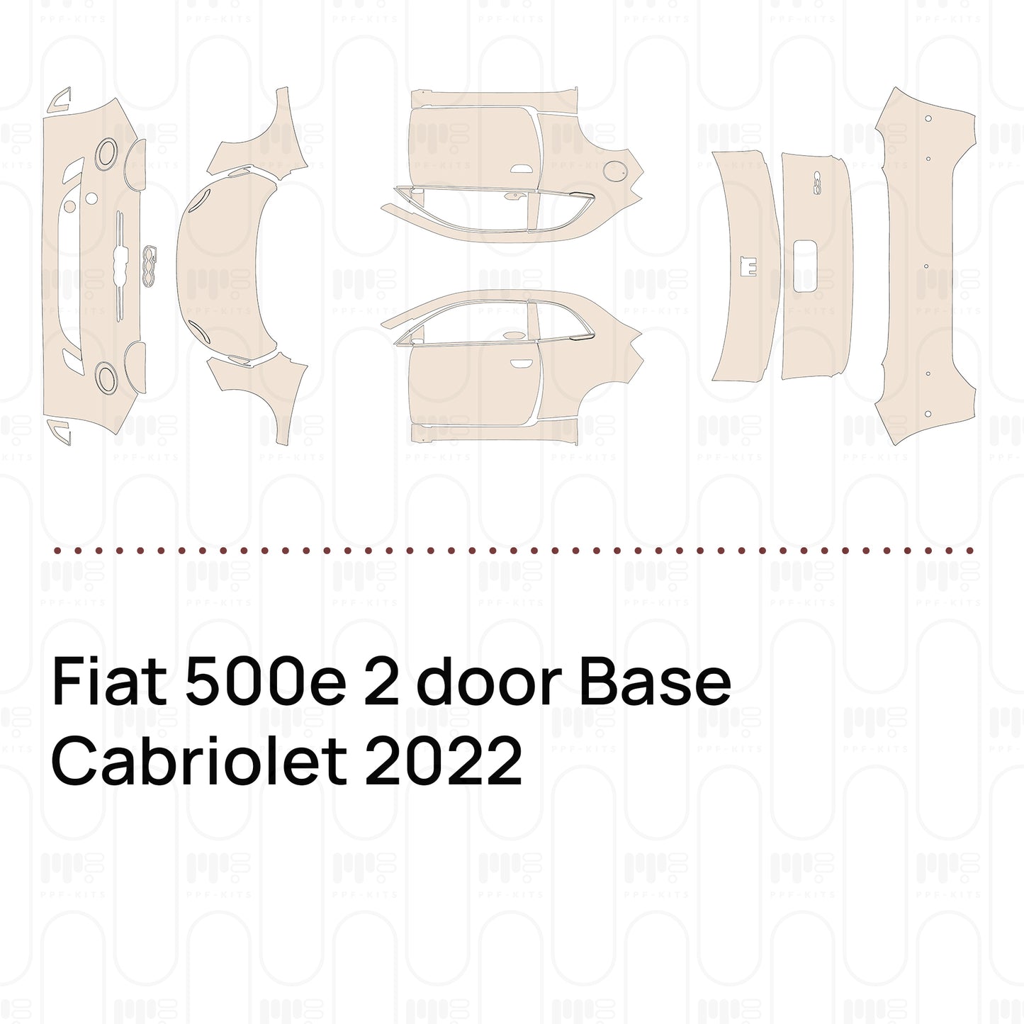 Pre-Cut PPF Fiat 500e 2 door Base Cabriolet 2022