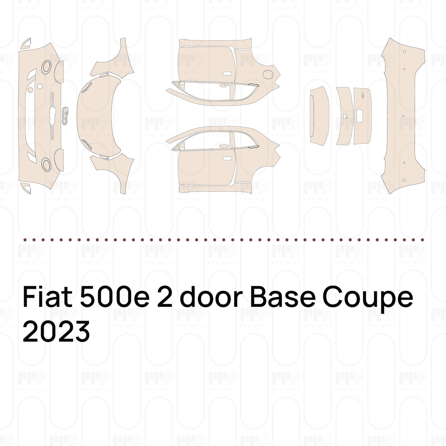 Pre-Cut PPF Fiat 500e 2 door Base Coupe 2023