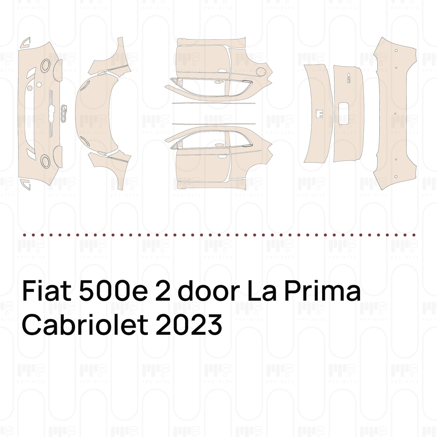 Pre-Cut PPF Fiat 500e 2 door La Prima Cabriolet 2023