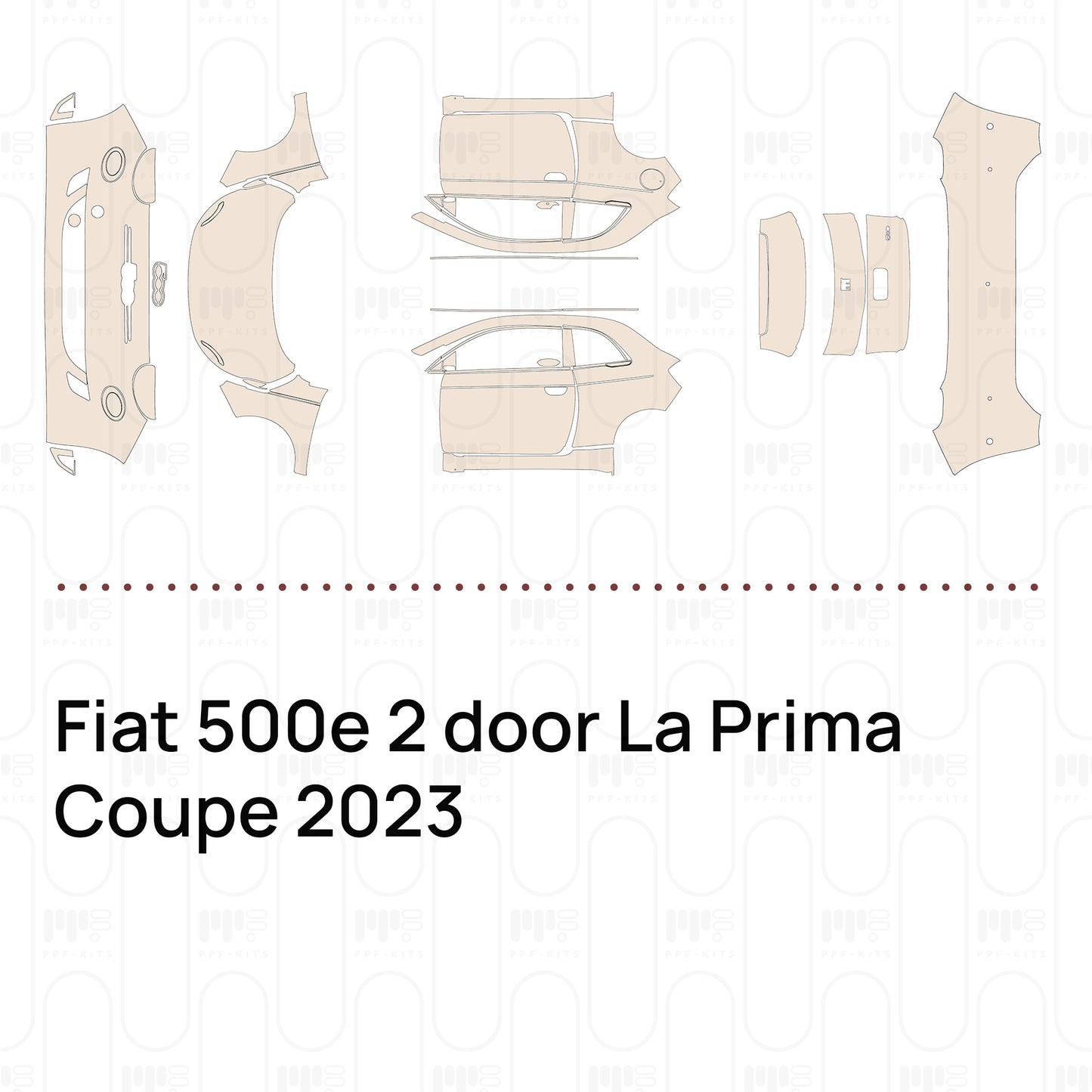 Pre-Cut PPF Fiat 500e 2 door La Prima Coupe 2023