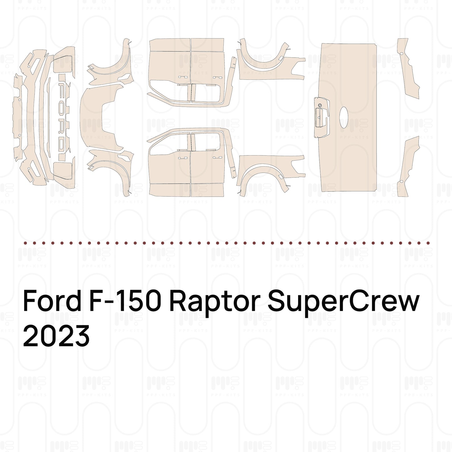 Pre-Cut PPF Ford F-150 Raptor SuperCrew 2023