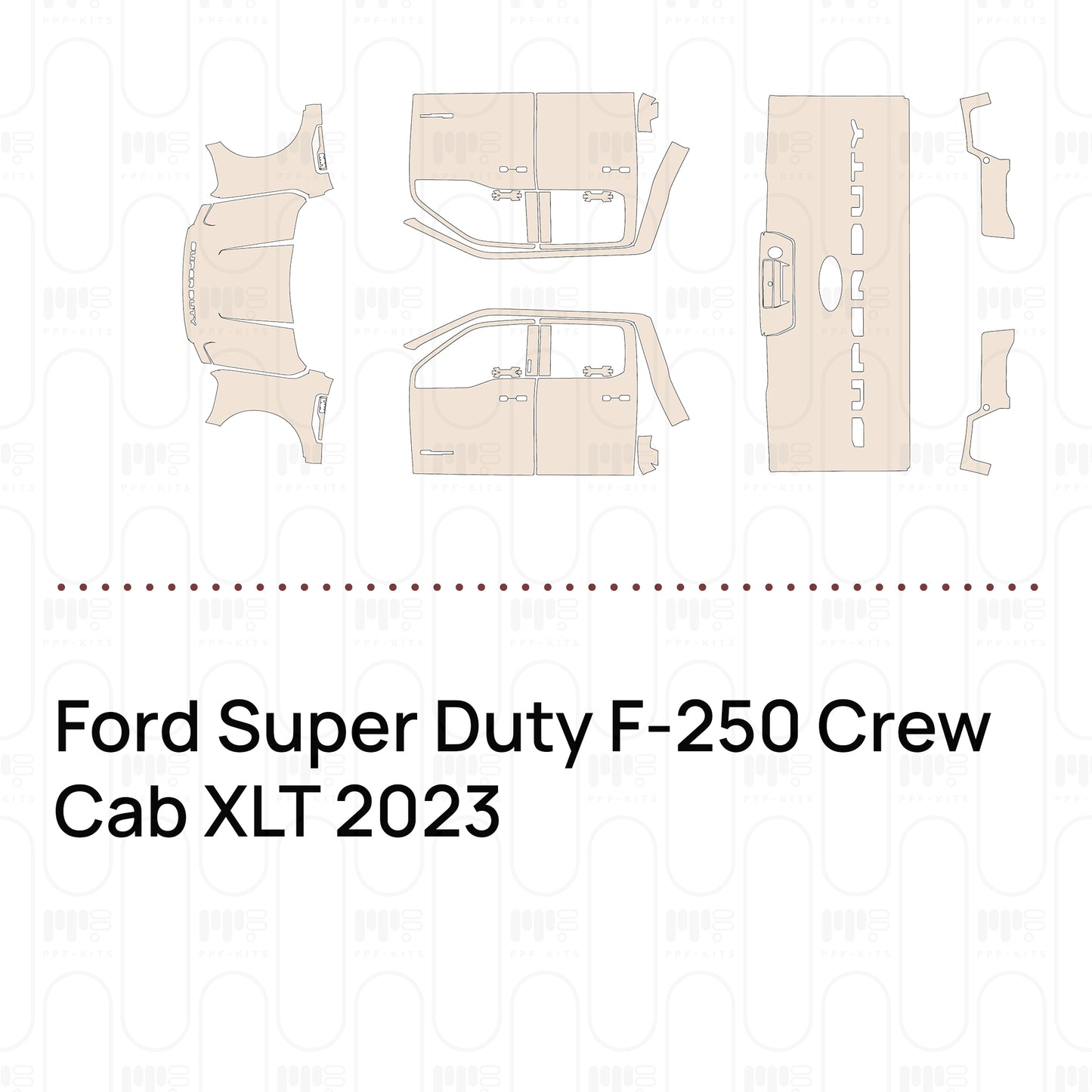 Pre-Cut PPF Ford Super Duty F-250 Crew Cab XLT 2023