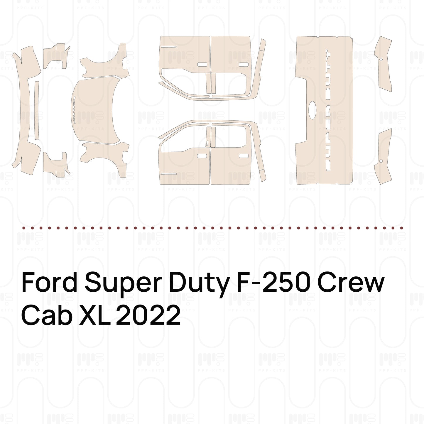 Pre-Cut PPF Ford Super Duty F-250 Crew Cab XL 2022