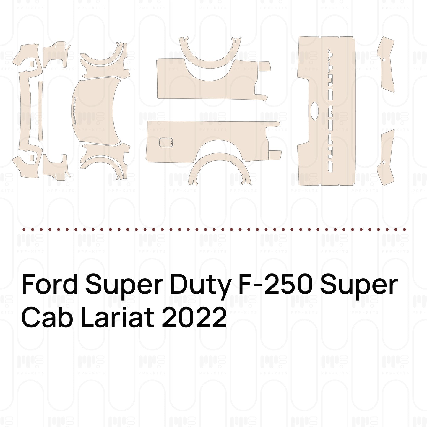 Pre-Cut PPF Ford Super Duty F-250 Super Cab Lariat 2022
