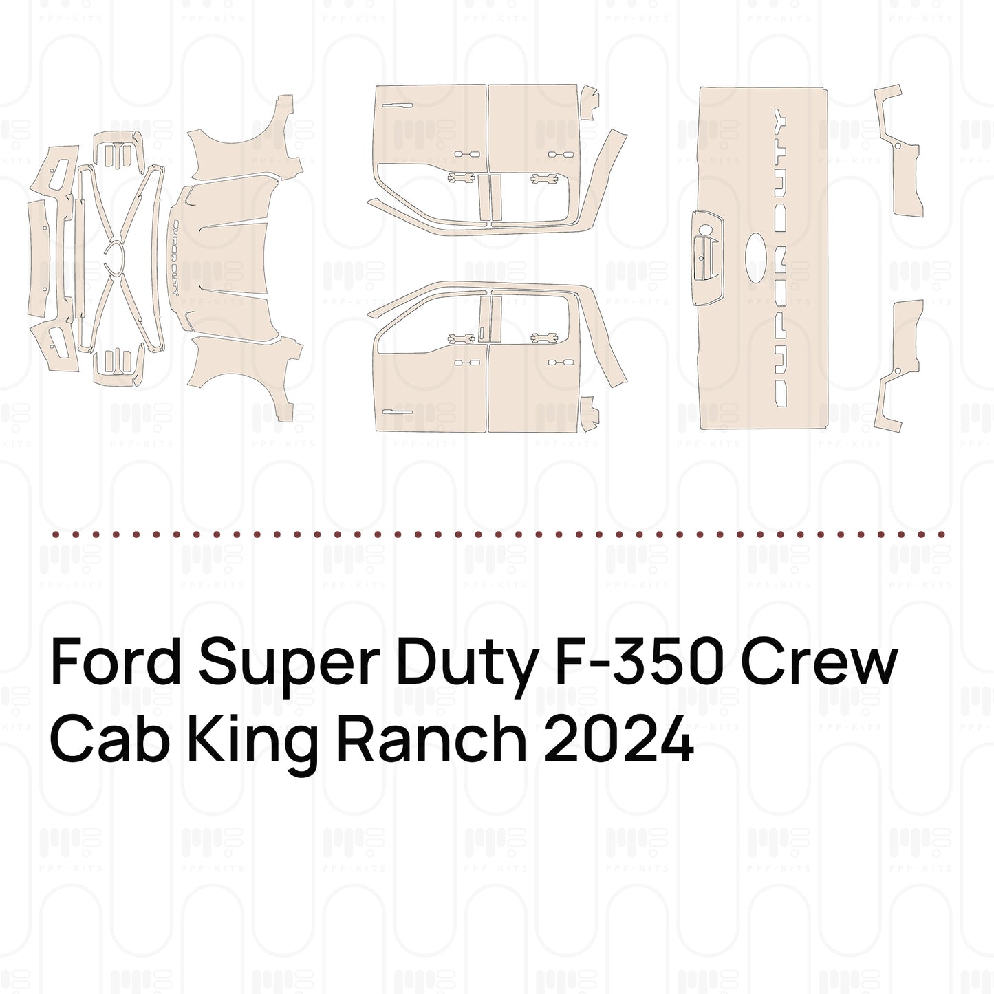Pre-Cut PPF Ford Super Duty F-350 Crew Cab King Ranch 2024