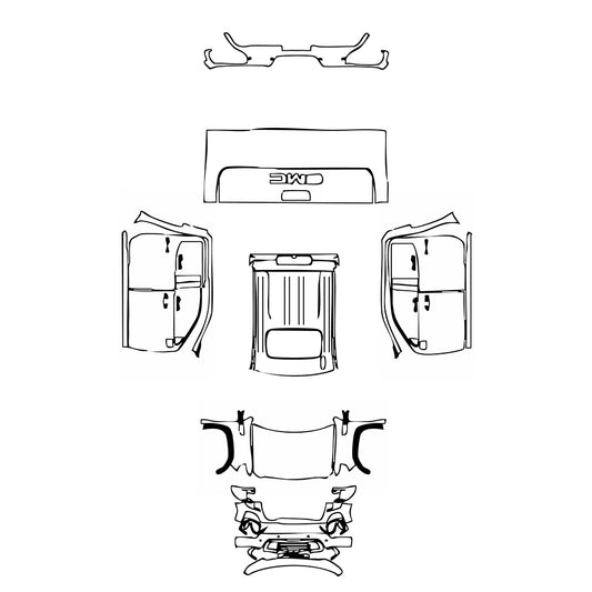 Pre-Cut PPF GMC Sierra 1500 Crew Cab SLE 2019 - PPF-Kits