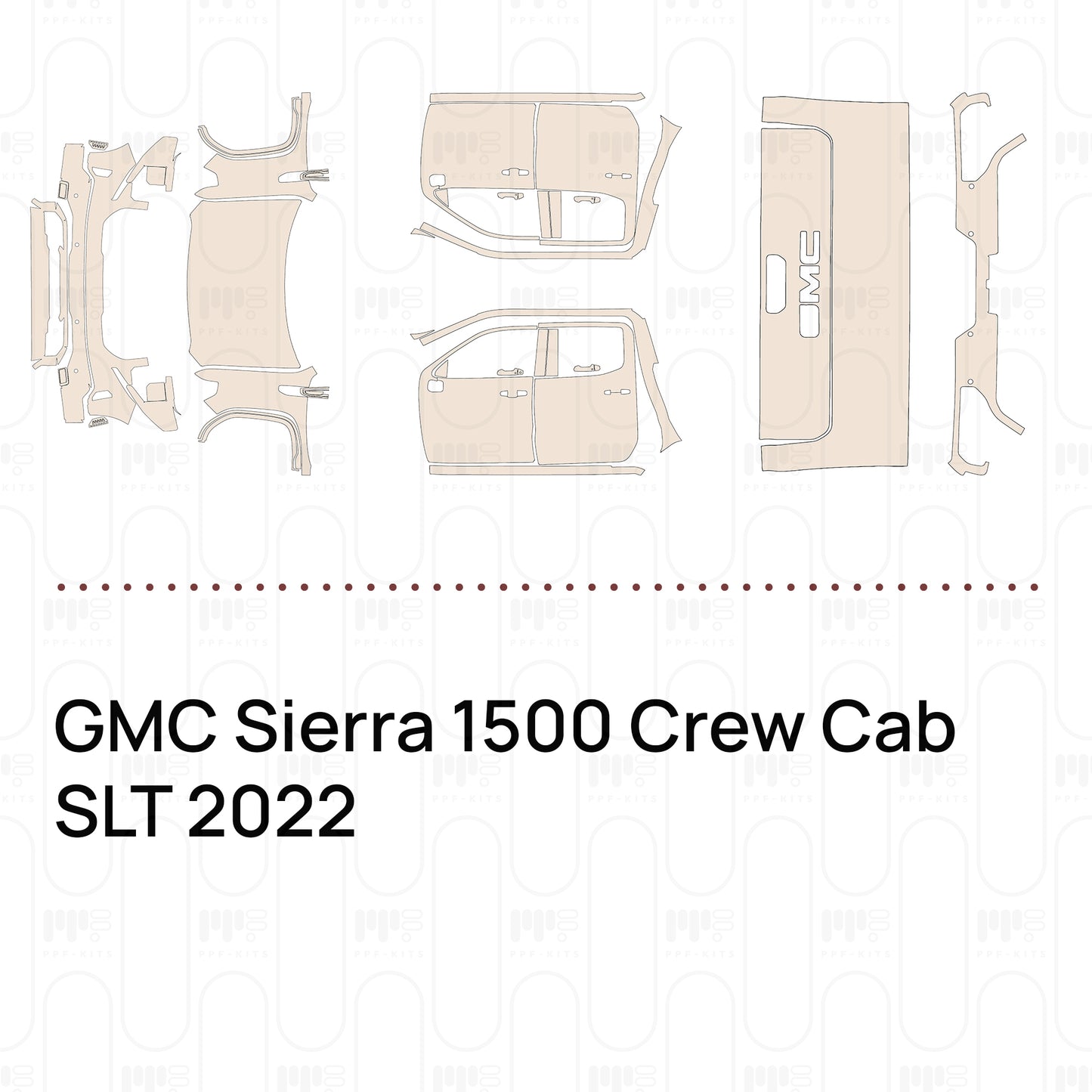 Pre-Cut PPF GMC Sierra 1500 Crew Cab SLT 2022