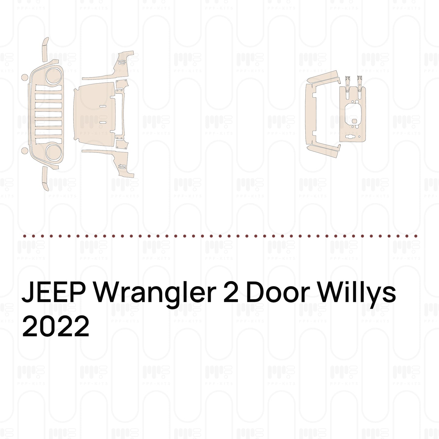 Pre-Cut PPF JEEP Wrangler 2 Door Willys 2022