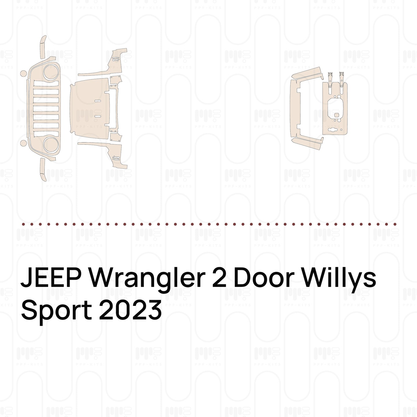 Pre-Cut PPF JEEP Wrangler 2 Door Willys Sport 2023