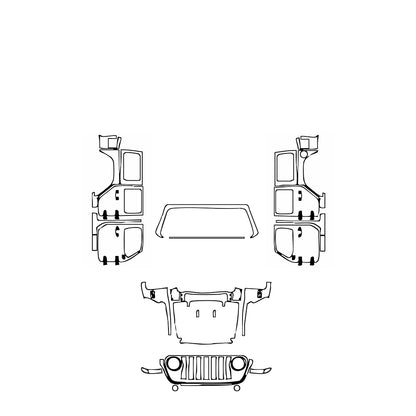 Pre-Cut PPF JEEP Wrangler 4 Door High Tide 2021 - PPF-Kits