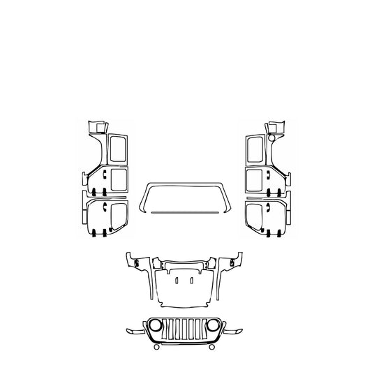 Pre-Cut PPF JEEP Wrangler 4 Door High Tide 2021 - PPF-Kits
