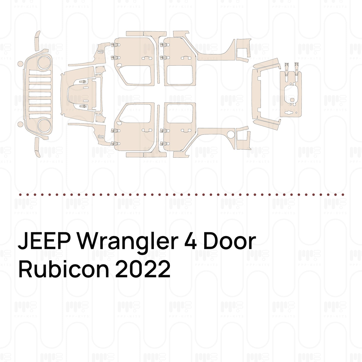 Pre-Cut PPF JEEP Wrangler 4 Door Rubicon 2022