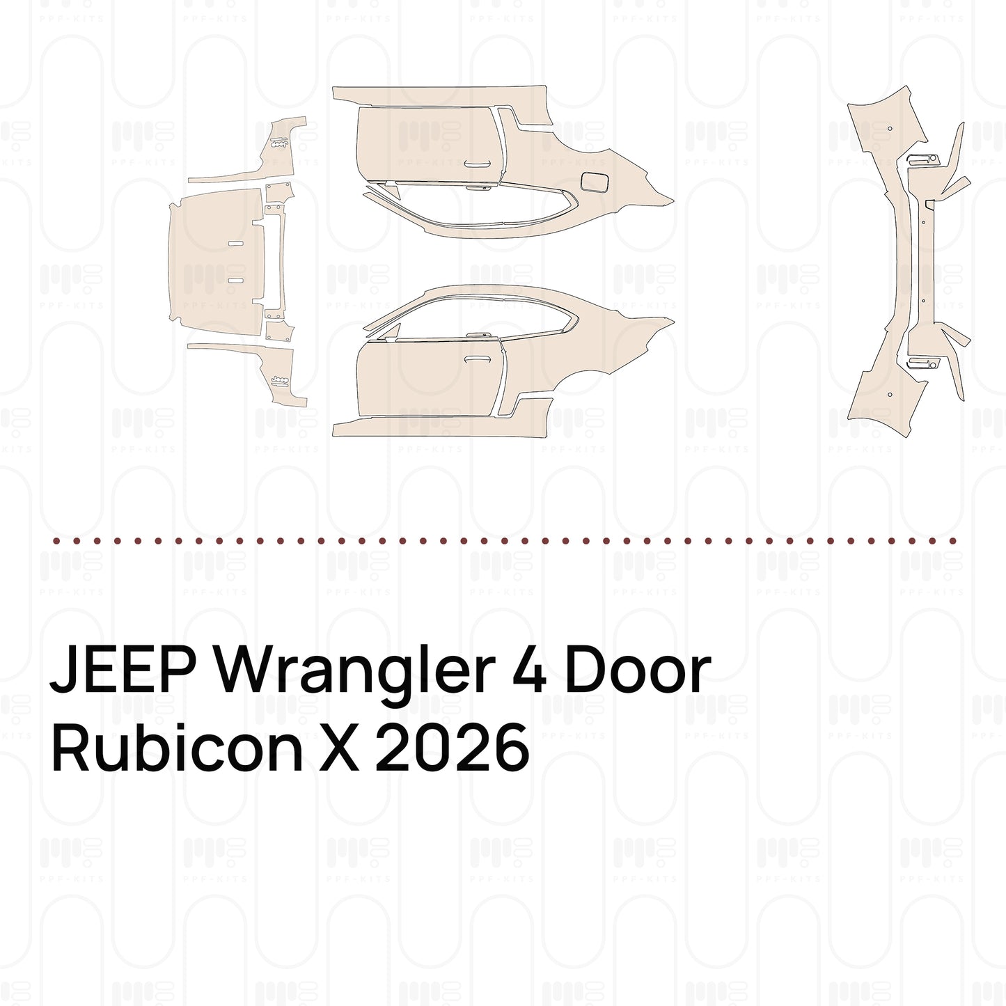 Pre-Cut PPF JEEP Wrangler 4 Door Rubicon X 2026