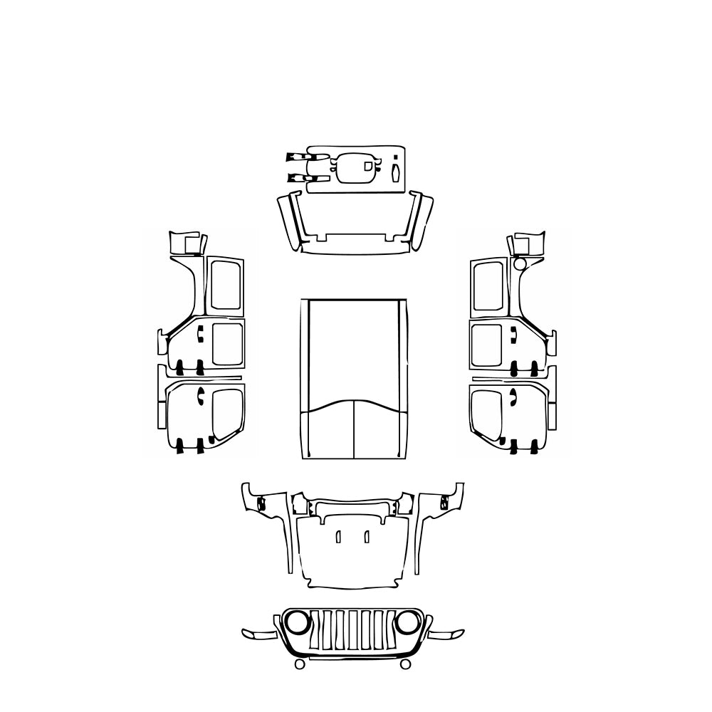 Pre-Cut PPF JEEP Wrangler 4 Door Sahara Altitude 2021 - PPF-Kits